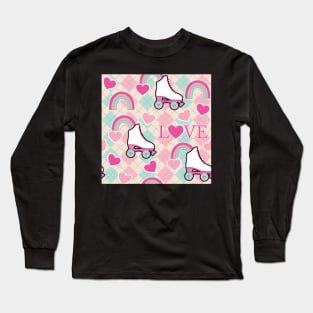 Love to Roller Skate on Argyle Long Sleeve T-Shirt